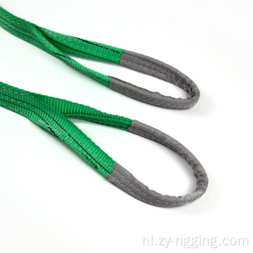 Groene slinger platte singelsheffende lading sling